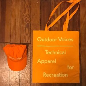Outdoor Voices Hat and Canvas Bag